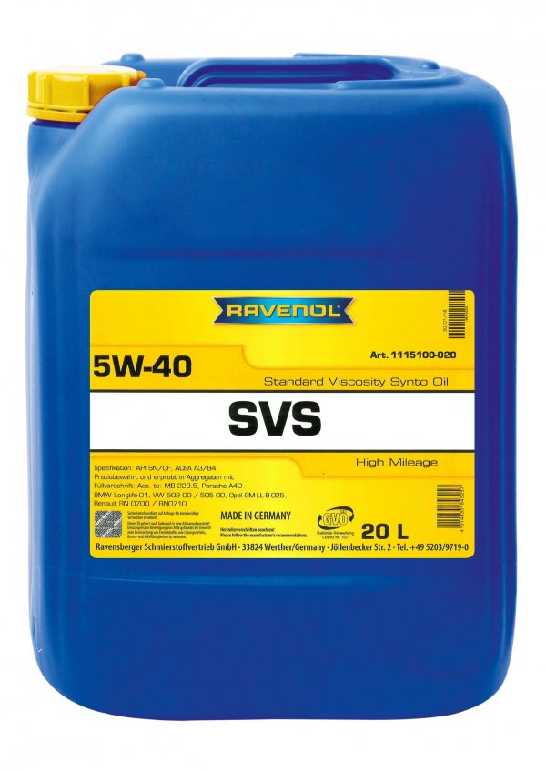 RAVENOL SVS Standard Viscosity Synto Oil SAE 5W-40